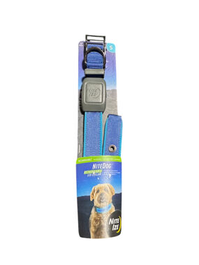 Nite Ize Rechargeable LED Dog Collar Size S Blue, Micro USB